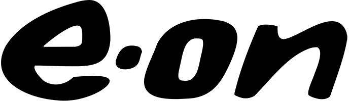 Black stylized lowercase letters spelling e.on on a white background.