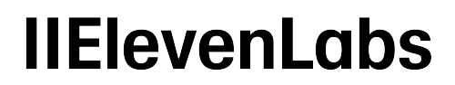 Black text on a white background spells ElevenLabs in a bold, modern sans-serif font, evoking the cutting-edge style of AI Art and creativity. AI Image made by Christian Fleischer / The Visiblemaker