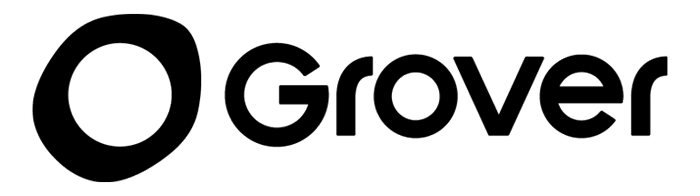 The Grover logo features the word Grover in bold, modern black letters, with a stylized circular G symbol by Visiblemaker to the left of the text on a white background. AI Image made by Christian Fleischer / The Visiblemaker